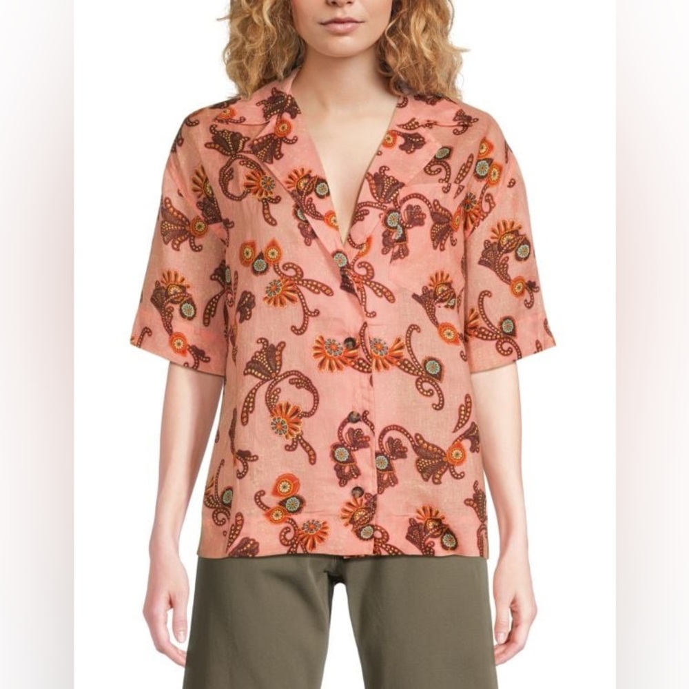 A. L. C.
Sullivan Linen Print Shirt Sz XS